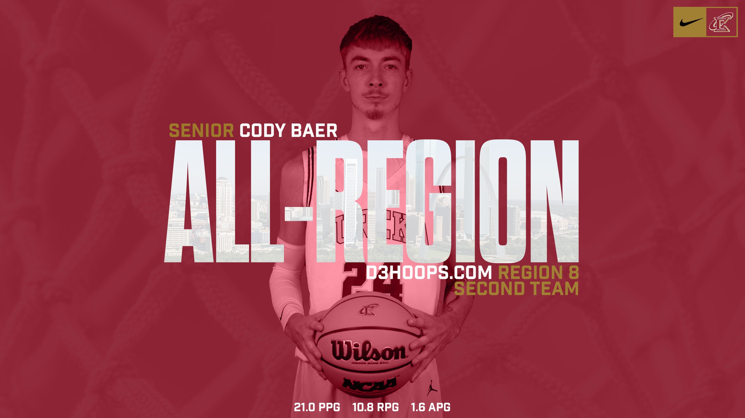 Eureka&rsquo;s Cody Baer Receives D3hoops.com All-Region Honors